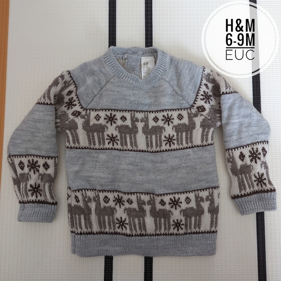 🟣2/$40🟣H&M Llama/Alpaca 100% Wool Christmas Sweater - Picture 2 of 6